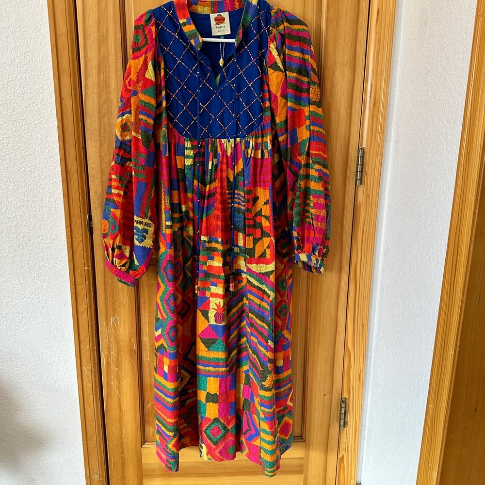 Farm Rio summer patches tunic dress